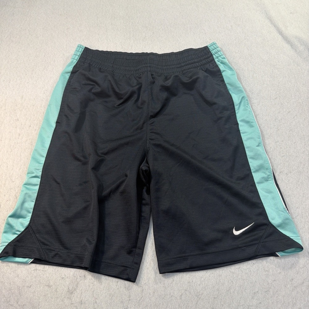 Nike Shorts Men Medium Black Mint Green Colorblock‎ 10.5" Athletic Gym Training